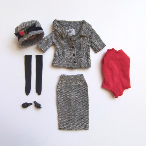 Mattel Other - Vtg 60s Mattel Barbie Career Girl #954 Tweed Suit Outfit Black White COMPLETE